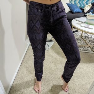 Free People Aztec Diamond Print Skinny Jeans